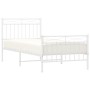 Estructura cama metal con cabecero y pie cama blanca 90x200 cm de , Camas y somieres - Ref: Foro24-373751, Precio: 68,55 €, D...