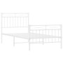 Estructura cama metal con cabecero y pie cama blanca 90x200 cm de , Camas y somieres - Ref: Foro24-373751, Precio: 68,55 €, D...