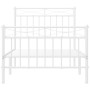 Estructura cama metal con cabecero y pie cama blanca 90x200 cm de , Camas y somieres - Ref: Foro24-373751, Precio: 68,55 €, D...