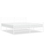 Estructura cama metal con cabecero y pie cama blanco 193x203 cm de , Camas y somieres - Ref: Foro24-373764, Precio: 122,99 €,...