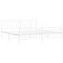 Estructura cama metal con cabecero y pie cama blanco 193x203 cm de , Camas y somieres - Ref: Foro24-373764, Precio: 122,99 €,...