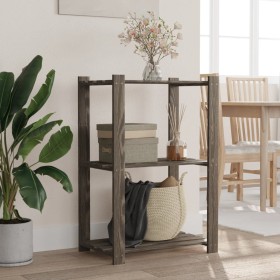 3-tier solid gray pine wood shelf 60x38x90 cm by , Industrial shelving - Ref: Foro24-373387, Price: 40,99 €, Discount: %