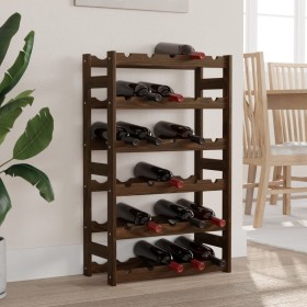 Wine rack for 30 bottles solid brown pine wood by , Wine racks - Ref: Foro24-373391, Price: 35,72 €, Discount: %