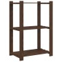 3-tier solid brown pine wood shelf 60x38x90 cm by , Industrial shelving - Ref: Foro24-373398, Price: 43,15 €, Discount: %