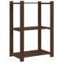 3-tier solid brown pine wood shelf 60x38x90 cm by , Industrial shelving - Ref: Foro24-373398, Price: 43,15 €, Discount: %