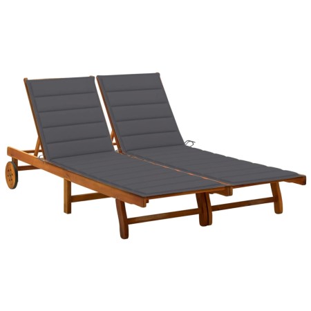 Garden lounger for 2 people and solid acacia wood cushions by , Loungers - Ref: Foro24-3061374, Price: 392,34 €, Discount: %