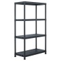 Plastic shelving 2 units 200 kg 80x40x138 cm black by , Industrial shelving - Ref: Foro24-276259, Price: 169,88 €, Discount: %