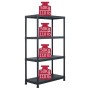 Plastic shelving 2 units 200 kg 80x40x138 cm black by , Industrial shelving - Ref: Foro24-276259, Price: 169,88 €, Discount: %