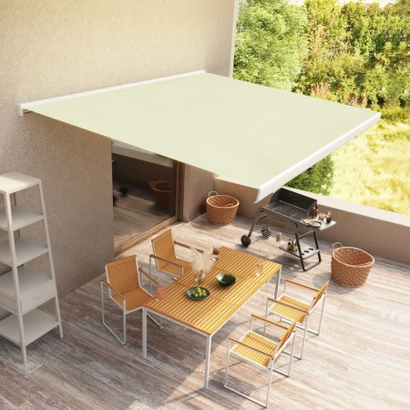 Cream-colored motorized reel awning 500x300 cm by , Awnings - Ref: Foro24-3052666, Price: 802,22 €, Discount: %