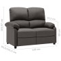 Dark Gray Fabric 2 Seater Recliner Sofa by , Armchairs - Ref: Foro24-324090, Price: 230,23 €, Discount: %