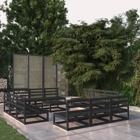 Garden furniture set 13 pieces black wood pine wood by , Garden sets - Ref: Foro24-3075283, Price: 867,75 €, Discount: %