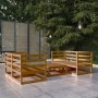 Garden furniture 5 pieces and cushions honey brown pine wood by , Garden sets - Ref: Foro24-3075257, Price: 315,53 €, Discoun...