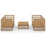 Garden furniture 5 pieces and cushions honey brown pine wood by , Garden sets - Ref: Foro24-3075257, Price: 315,53 €, Discoun...