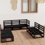 Garden furniture set 7 pieces black solid pine wood by , Garden sets - Ref: Foro24-3075423, Price: 501,25 €, Discount: %