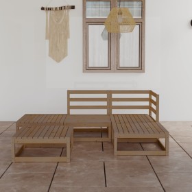 Garden furniture 5 pieces honey brown solid pine wood by , Garden sets - Ref: Foro24-3075482, Price: 343,99 €, Discount: %