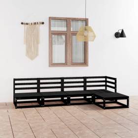 Garden furniture set 5 pieces black solid pine wood by , Garden sets - Ref: Foro24-3075518, Price: 345,65 €, Discount: %