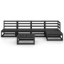 Garden furniture set 5 pieces black solid pine wood by , Garden sets - Ref: Foro24-3075518, Price: 345,65 €, Discount: %