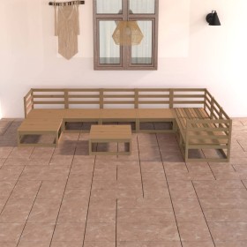 Garden furniture 8 pieces honey brown solid pine wood by , Garden sets - Ref: Foro24-3075712, Price: 531,99 €, Discount: %