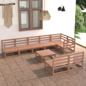 Garden furniture 9 pieces honey brown solid pine wood by , Garden sets - Ref: Foro24-3075622, Price: 596,99 €, Discount: %