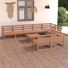 Garden furniture 9 pieces honey brown solid pine wood by , Garden sets - Ref: Foro24-3075662, Price: 605,81 €, Discount: %