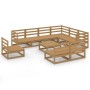 Garden furniture 10 pieces and cushions honey brown pine wood by , Garden sets - Ref: Foro24-3075792, Price: 678,69 €, Discou...