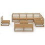 Garden furniture 10 pieces and cushions honey brown pine wood by , Garden sets - Ref: Foro24-3075792, Price: 678,69 €, Discou...