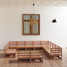 Garden furniture set 13 pieces solid honey brown pine wood by , Garden sets - Ref: Foro24-3075907, Price: 896,99 €, Discount: %