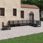 Garden furniture set 8 pieces black solid pine wood by , Garden sets - Ref: Foro24-3075778, Price: 588,31 €, Discount: %