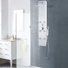 Glass shower panel 25x44.6x130 cm white by vidaXL, Jet nozzles for bathtubs and showers - Ref: Foro24-142992, Price: 196,59 €...