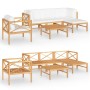 Set de muebles de jardín 6 pzas madera de teca y cojines crema de , Conjuntos de jardín - Ref: Foro24-3087200, Precio: 659,99...