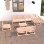 Juego de muebles de jardín 9 piezas madera maciza de pino de , Conjuntos de jardín - Ref: Foro24-3075629, Precio: 524,75 €, D...