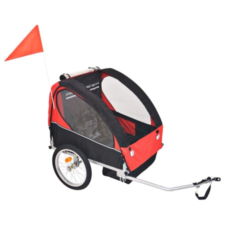 Red and black bicycle trailer, 30 kg. by vidaXL, Bicycle trailers - Ref: Foro24-91371, Price: 163,19 €, Discount: %