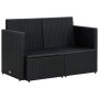 2-seater garden sofa with black synthetic rattan cushions by vidaXL, Outdoor sofas - Ref: Foro24-44179, Price: 202,77 €, Disc...