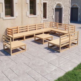 Gartenmöbel-Set 11-teilig aus massivem Kiefernholz von , Gartensets - Ref: Foro24-3075799, Preis: 652,09 €, Rabatt: %