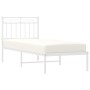 Estructura de cama de metal con cabecero blanco 80x200 cm de , Camas y somieres - Ref: Foro24-373731, Precio: 62,51 €, Descue...