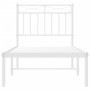 Estructura de cama de metal con cabecero blanco 80x200 cm de , Camas y somieres - Ref: Foro24-373731, Precio: 62,51 €, Descue...