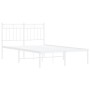 Metal bed frame with white headboard 120x200 cm by , Beds and slatted bases - Ref: Foro24-373738, Price: 93,01 €, Discount: %