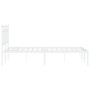 Metal bed frame with white headboard 120x200 cm by , Beds and slatted bases - Ref: Foro24-373738, Price: 93,01 €, Discount: %