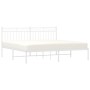 Estructura de cama de metal con cabecero blanco 180x200 cm de , Camas y somieres - Ref: Foro24-373744, Precio: 103,99 €, Desc...