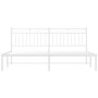 Estructura de cama de metal con cabecero blanco 180x200 cm de , Camas y somieres - Ref: Foro24-373744, Precio: 103,99 €, Desc...