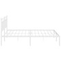 Estructura de cama de metal con cabecero blanco 180x200 cm de , Camas y somieres - Ref: Foro24-373744, Precio: 103,99 €, Desc...