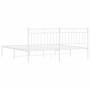 Estructura de cama de metal con cabecero blanco 180x200 cm de , Camas y somieres - Ref: Foro24-373744, Precio: 103,99 €, Desc...