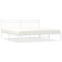 Estructura de cama de metal con cabecero blanco 193x203 cm de , Camas y somieres - Ref: Foro24-373746, Precio: 105,35 €, Desc...