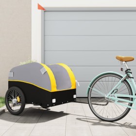 Black and yellow iron bicycle trailer 45 kg by , Bicycle trailers - Ref: Foro24-94134, Price: 83,18 €, Discount: %