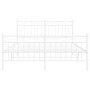 Estructura cama metal con cabecero y estribo blanco 140x200 cm de , Camas y somieres - Ref: Foro24-373759, Precio: 103,62 €, ...