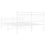 Estructura cama metal con cabecero y estribo blanco 140x200 cm de , Camas y somieres - Ref: Foro24-373759, Precio: 103,62 €, ...