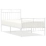 Metal bed frame with headboard and footboard white 90x190 cm by , Beds and slatted bases - Ref: Foro24-373750, Price: 69,65 €...