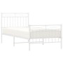 Metal bed frame with headboard and footboard white 90x190 cm by , Beds and slatted bases - Ref: Foro24-373750, Price: 69,65 €...