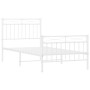 Metal bed frame with headboard and footboard white 90x190 cm by , Beds and slatted bases - Ref: Foro24-373750, Price: 69,65 €...