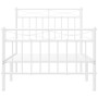 Metal bed frame with headboard and footboard white 90x190 cm by , Beds and slatted bases - Ref: Foro24-373750, Price: 69,65 €...